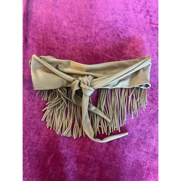 TORI PRAVER Dusty Fringe Bikini Top in Hazel Strapless Bandeau Size Large /L - Picture 3 of 4